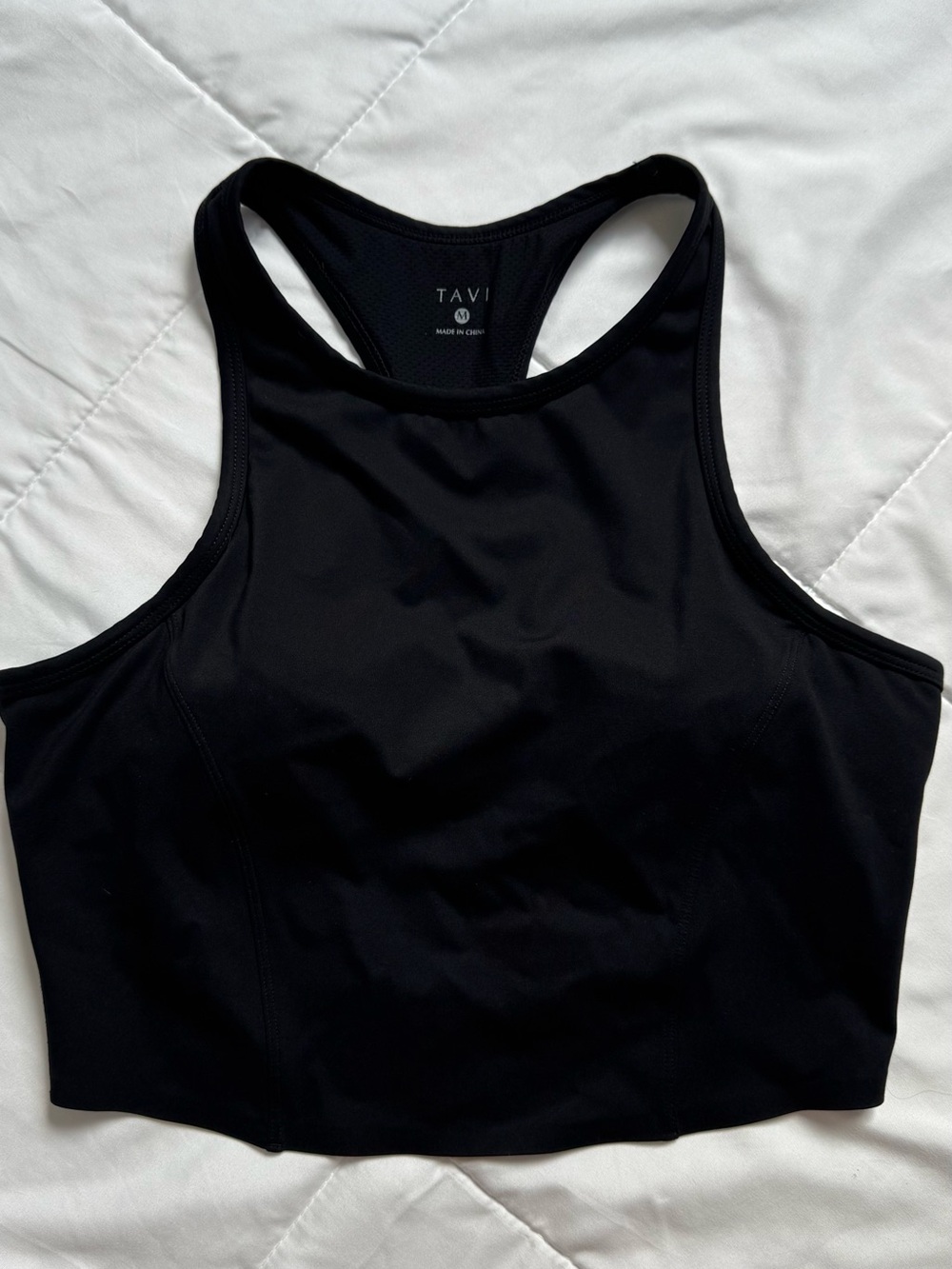 Tavi High-Neck Racerback Sports Bra in Black